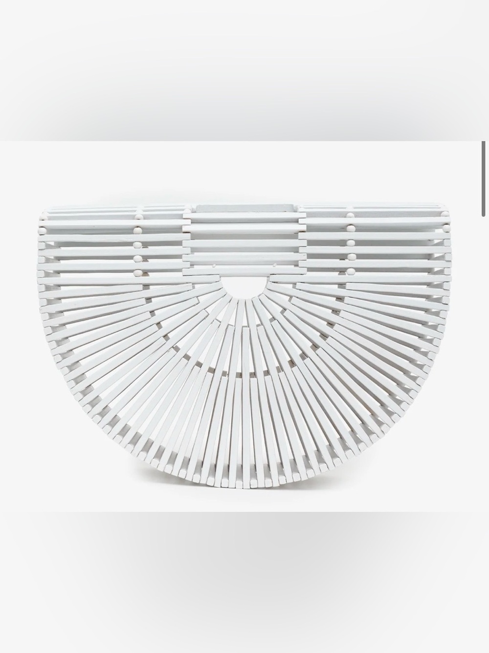 Cult Gaia White Acrylic Ark Clutch Bag